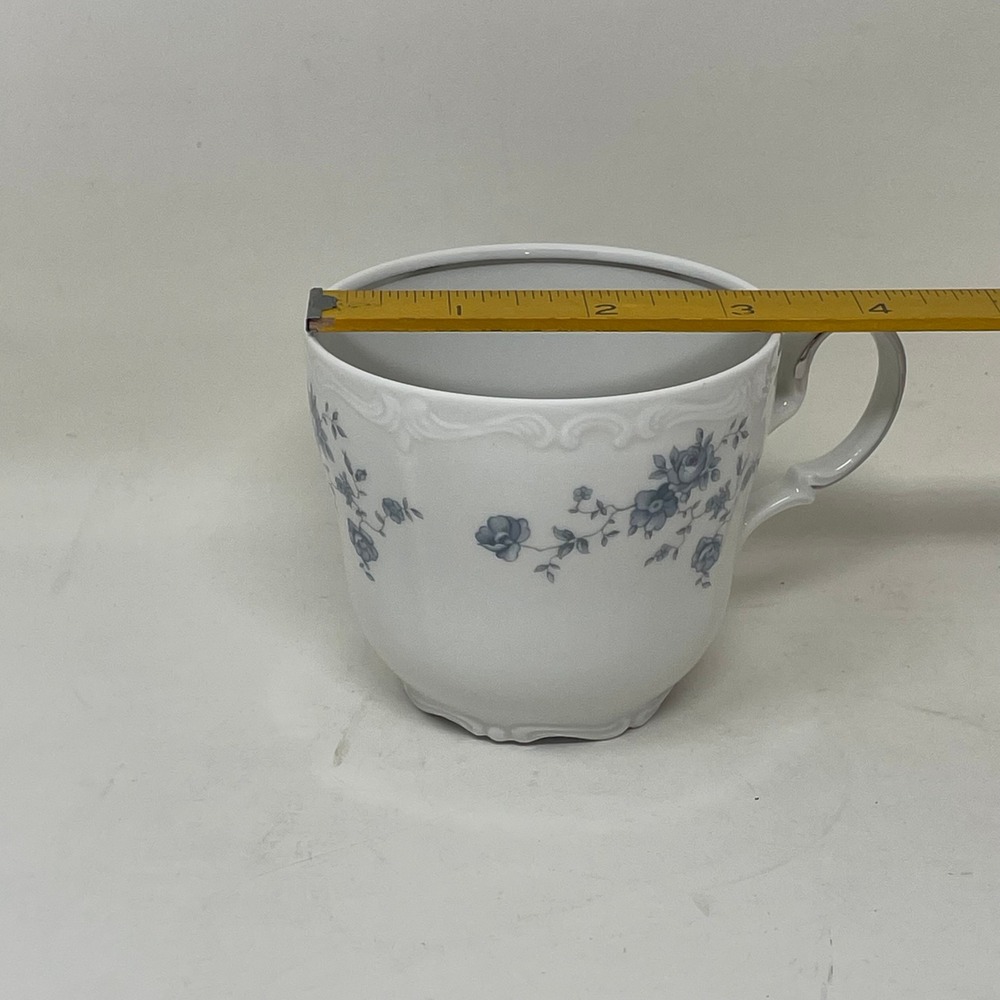 Johann Haviland Tea Cup Blue Garland Bavaria Germany White Blue Floral Platinum - Picture 7 of 7